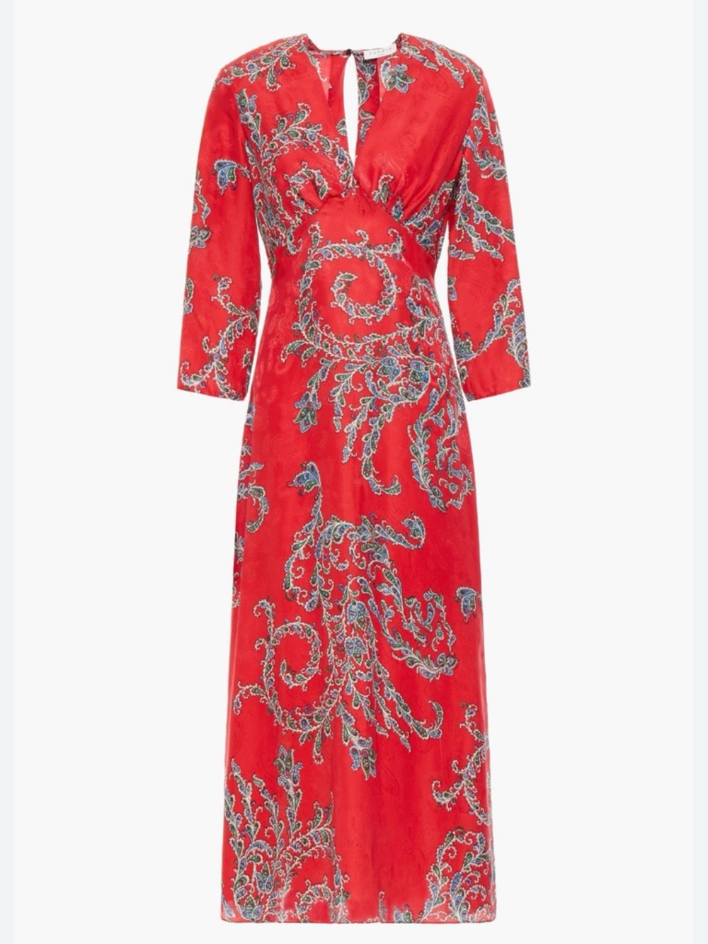 Sandro Paisley Print Satin Jacquard Midi Dress XS NWT